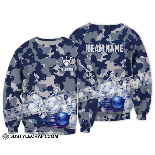 Unisex Shirt - Custom Name And Team Name Shirt, Bowling Navy Pins Shirt style option 4