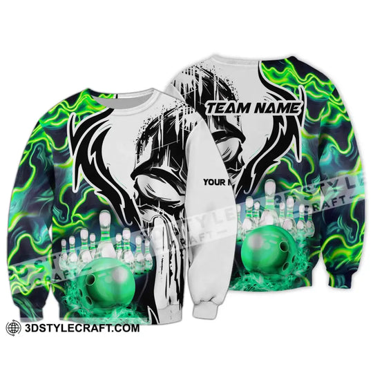 Unisex Shirt - Custom Name And Team Name Shirt, Bowling Neon Line Color Shirt style option 4