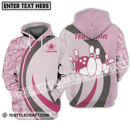 Unisex Shirt - Custom Name And Team Name Bowling Shirt, Pink Bowling style option 3
