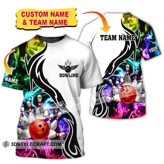 Unisex Shirt, Custom Name and Team Name Bowling Polo Shirt, Bowling Club Uniform, Bowling T-Shirt style option 3