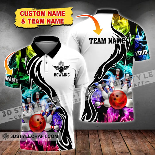 Unisex Shirt, Custom Name and Team Name Bowling Polo Shirt, Bowling Club Uniform, Bowling T-Shirt style option 1