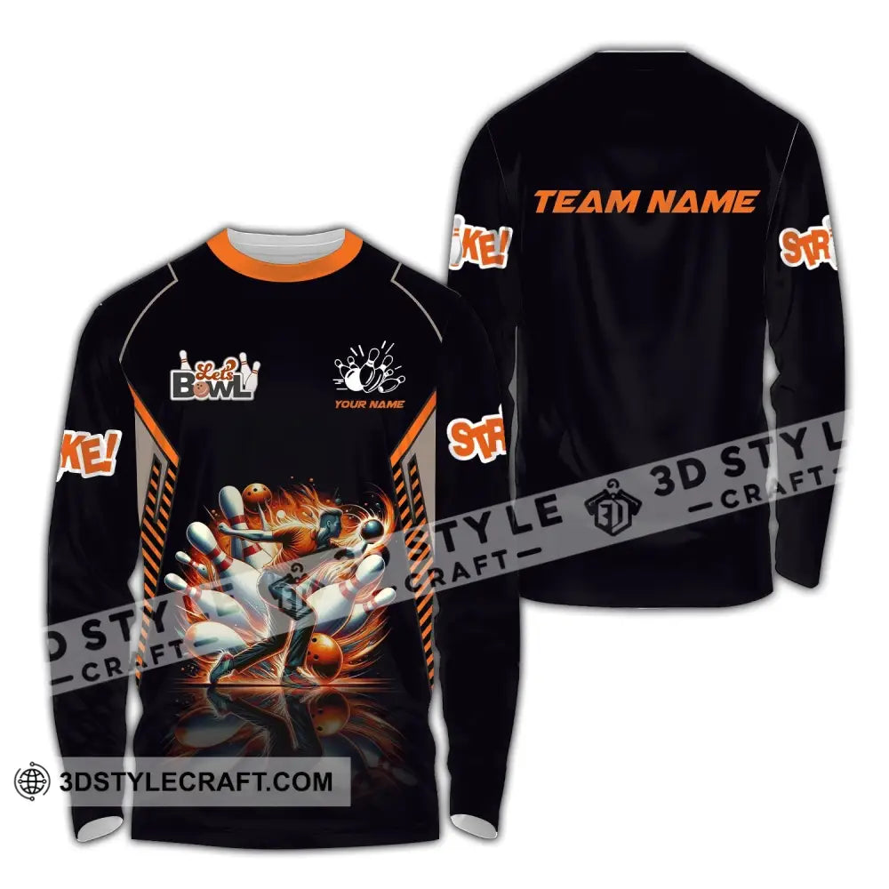 Unisex Shirt Custom Name And Team Bowling Polo Let’s Bowl T-Shirt Hoodie Long Sleeve / S