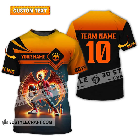 Unisex Shirt, Custom Name and Team Name Bowling Shirt, Bowling Polo Long Sleeve, Bowling Love T-Shirt style option 1