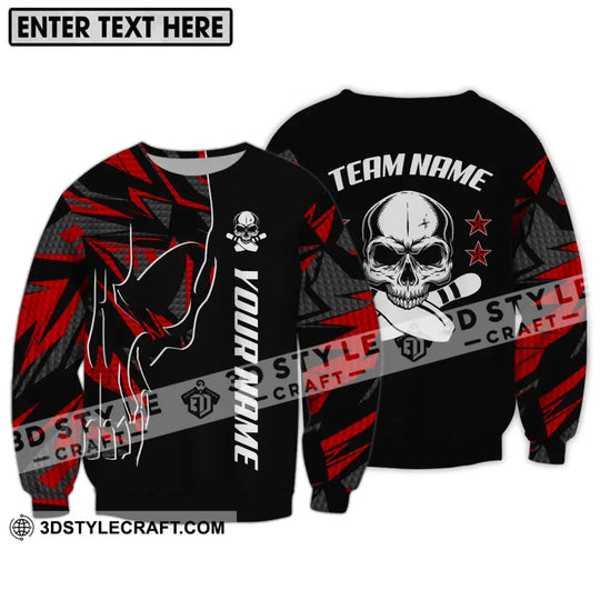 Unisex Shirt - Custom Name And Team Name Bowling Shirt, Skull And Pins style option 4