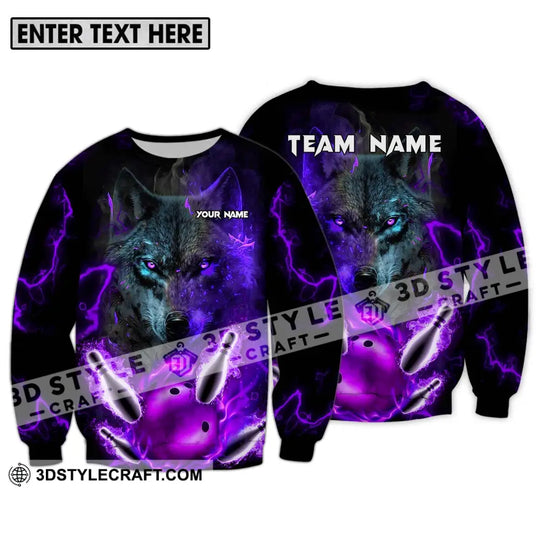 Unisex Shirt - Custom Name And Team Name Shirt, Bowling Wolf style option 4