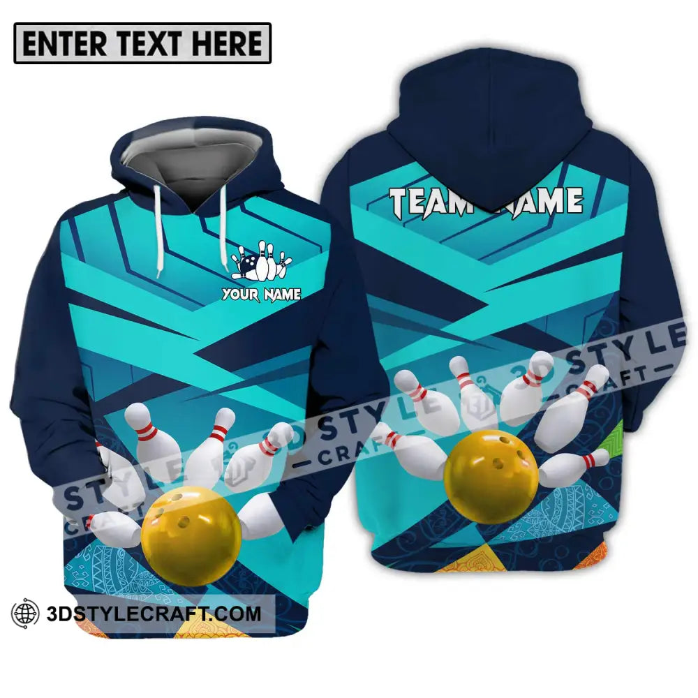 Unisex Shirt - Custom Name And Team Bowling Yellow Ball Hoodie / S T-Shirt