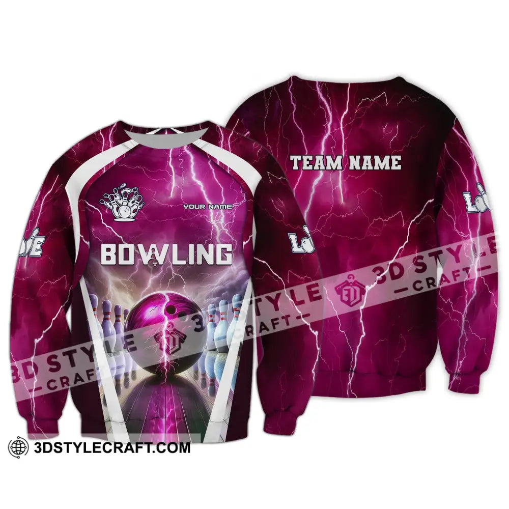 Unisex Shirt Custom Name And Team Bowling Zip Polo For Player T-Shirt Long Sleeve / S T-Shirt