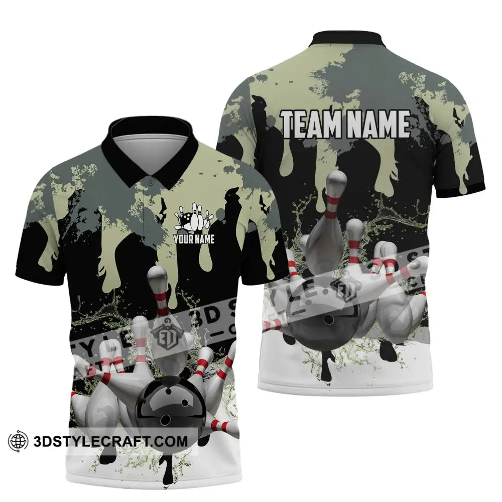 Unisex Shirt - Custom Name And Team Camouflage Color For Bowling Lover Polo / S T-Shirt