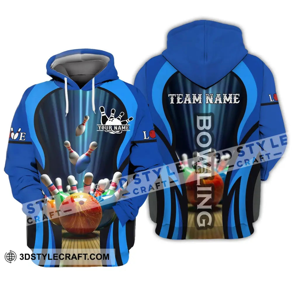 Unisex Shirt - Custom Name And Team Color Bowling Ball Hoodie / S T-Shirt