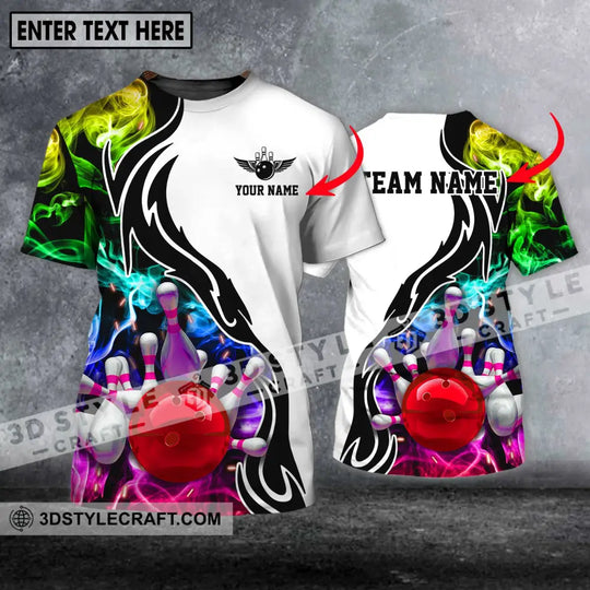 Unisex Shirt - Custom Name And Team Name Shirt, Colorful Bowling Lover Shirt style option 1