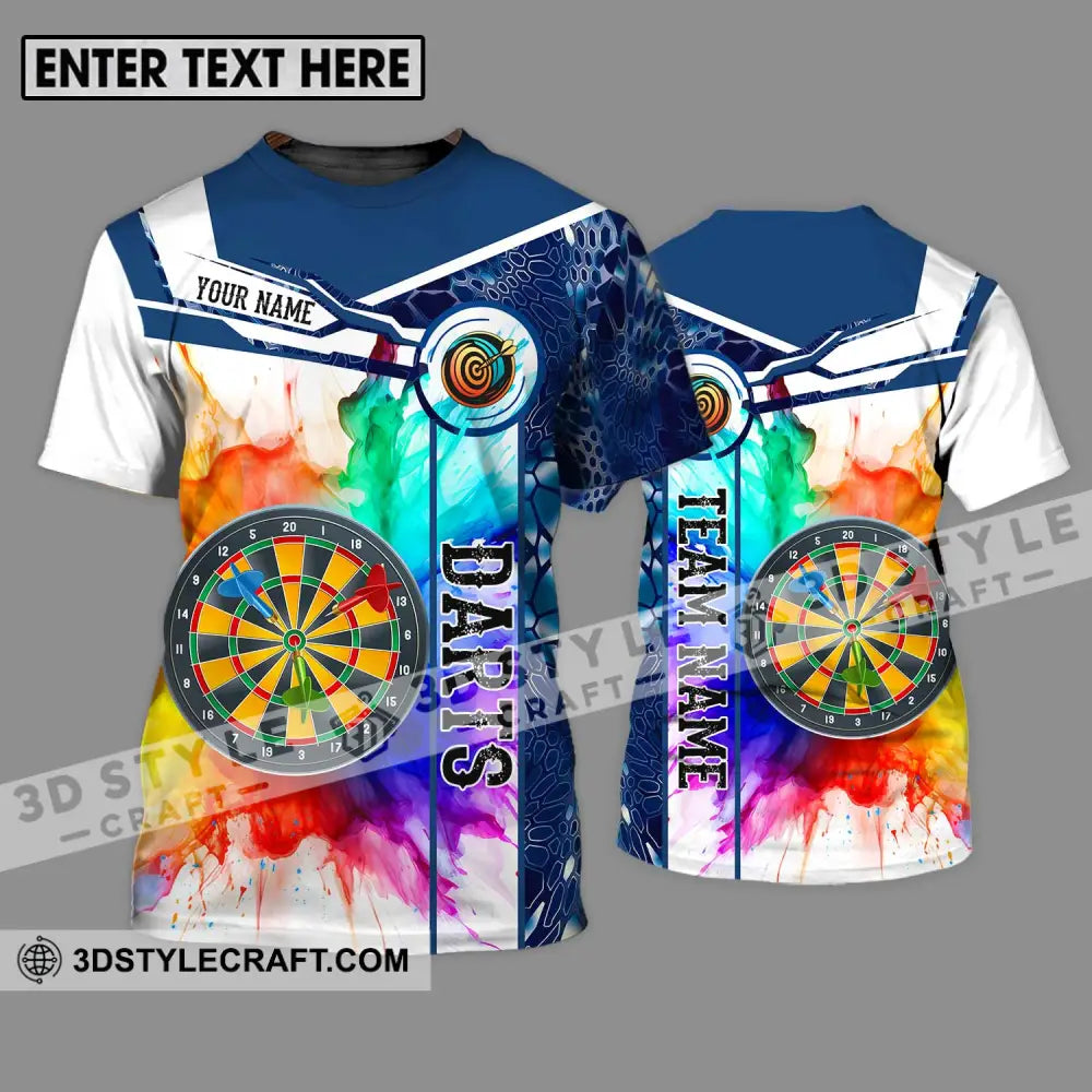 Unisex Shirt - Custom Name And Team Colorful Darts T-Shirt / S T-Shirt