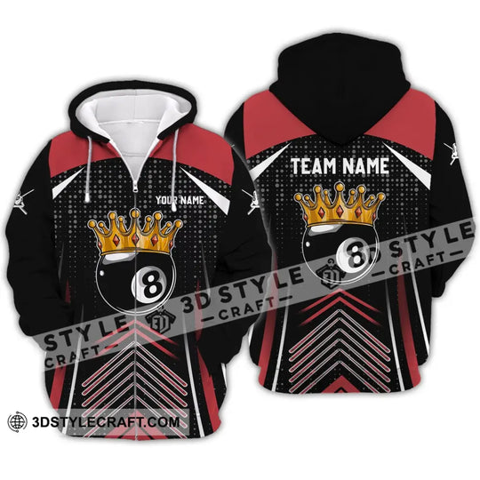 Unisex Shirt - Custom Name And Team Name Shirt - Crown Billiard Ball Number 8 style option 4