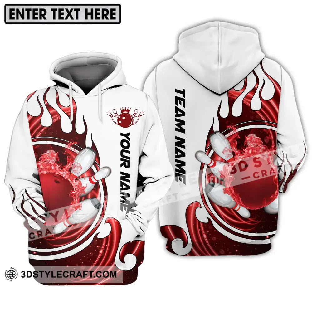 Unisex Shirt - Custom Name And Team Crown Red Bowling Ball Hoodie / S T-Shirt