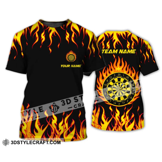 Unisex Shirt - Custom Name And Team Darts Fire T-Shirt / S T-Shirt