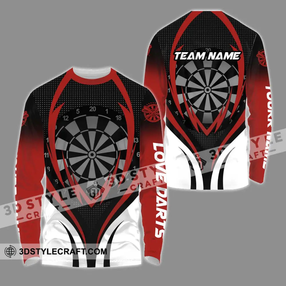 Unisex Shirt - Custom Name And Team Darts Sport Style Long Sleeve / S T-Shirt