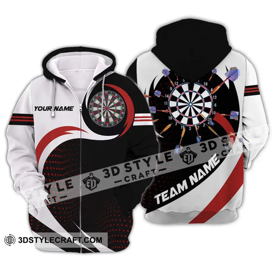 Unisex Shirt - Custom Name And Team Darts Zipper Hoodie / S T-Shirt