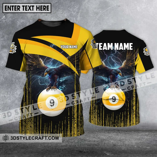 Unisex Shirt - Custom Name And Team Name Shirt - Eagle Billiards - Shirt For Billiard Lover style option 1