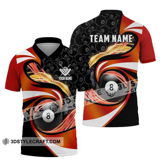 Unisex Shirt - Custom Name And Team Name Shirt, Electric Spark Billiard Balls Shirt style option 4