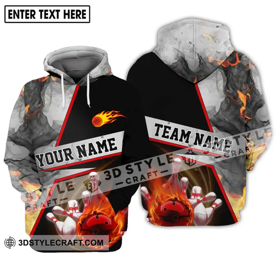 Unisex Shirt - Custom Name And Team Name Shirt, Fire Ball Bowling Lover Shirt style option 3