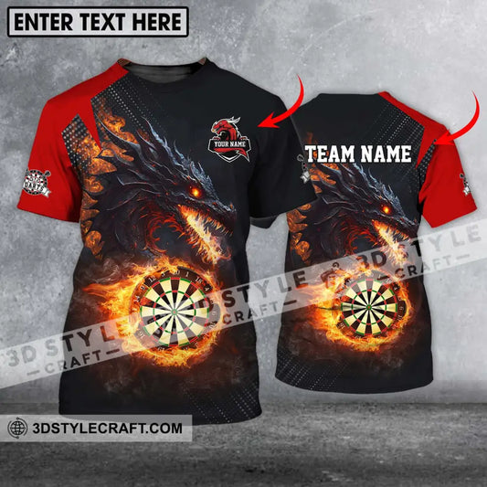 Unisex Shirt - Custom Name And Team Fire Dragon Darts T-Shirt