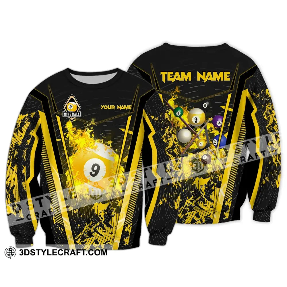 Unisex Shirt Custom Name And Team For Billiard Lover Hoodie Polo Long Sleeve / S T-Shirt