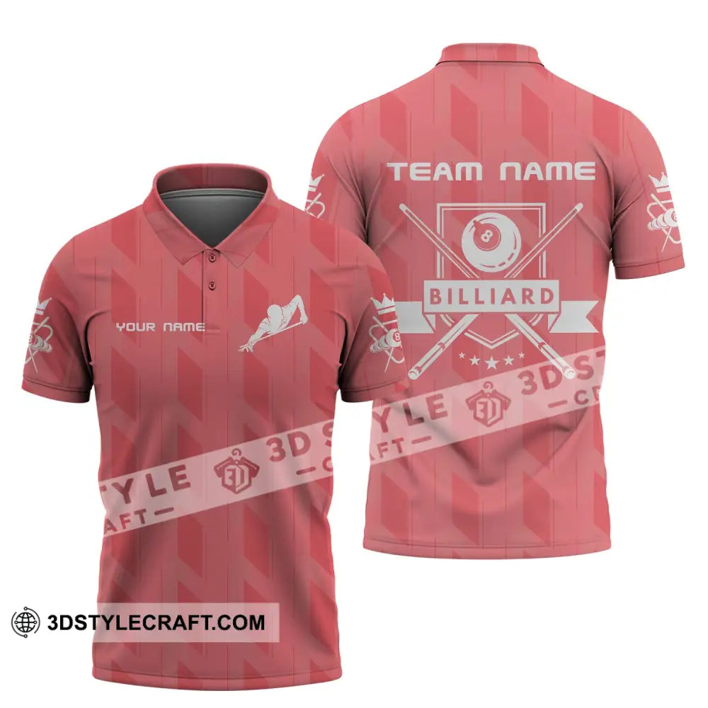 Unisex Shirt - Custom Name And Team For Billiard Lover Polo / S T-Shirt