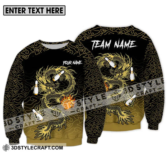 Unisex Shirt - Custom Name And Team Name Shirt For Bowling Lover, Dragon Bowling style option 4