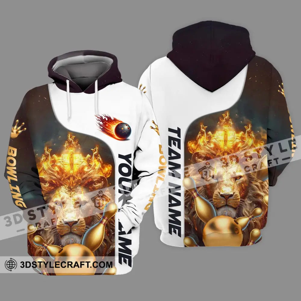 Unisex Shirt - Custom Name And Team Golden Lion Bowling Hoodie / S T-Shirt