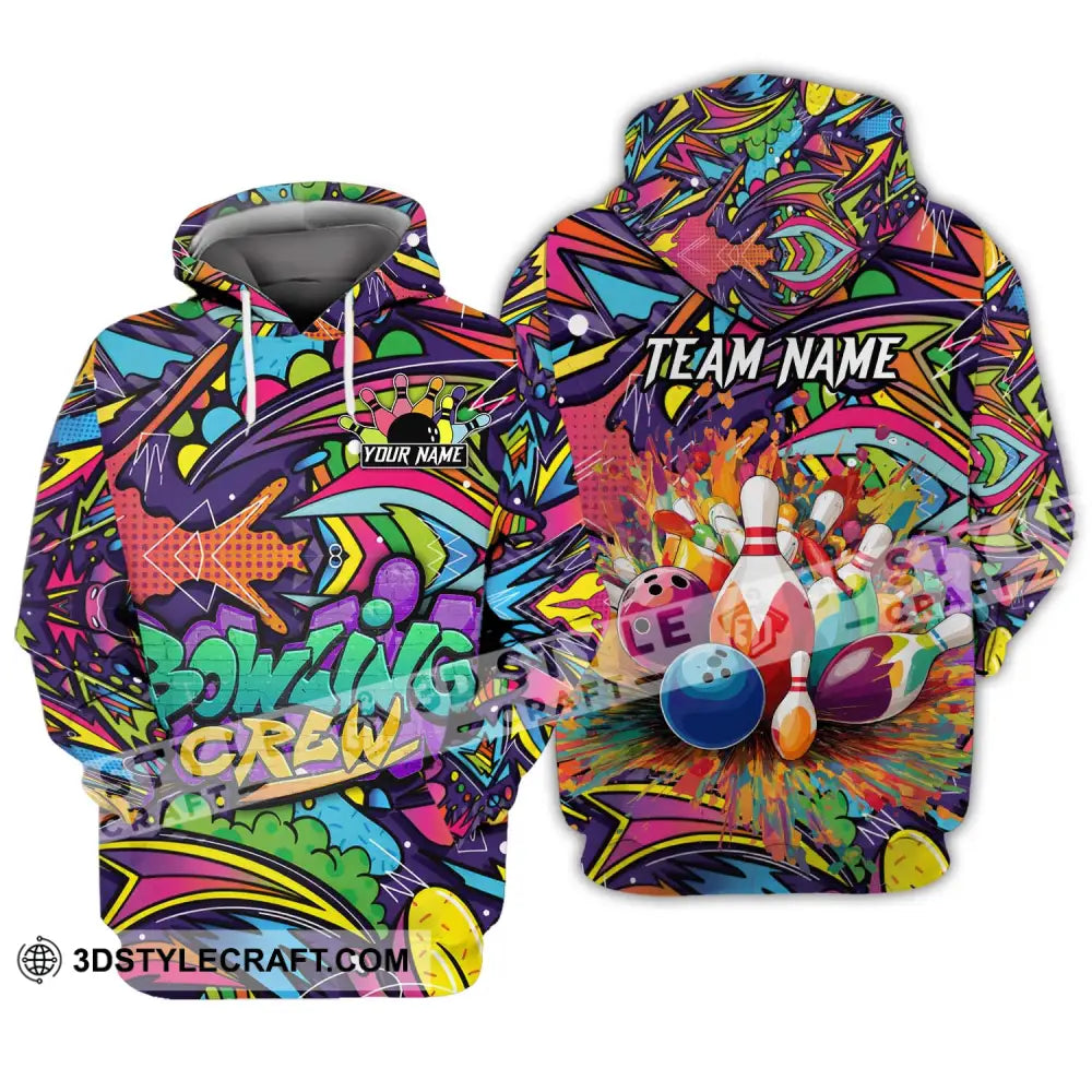 Unisex Shirt - Custom Name And Team Graffiti Bowling Hoodie / S T-Shirt