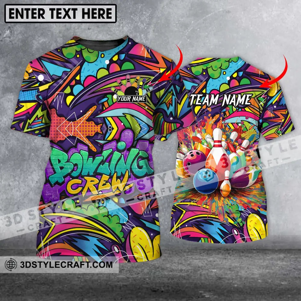 Unisex Shirt - Custom Name And Team Graffiti Bowling T-Shirt