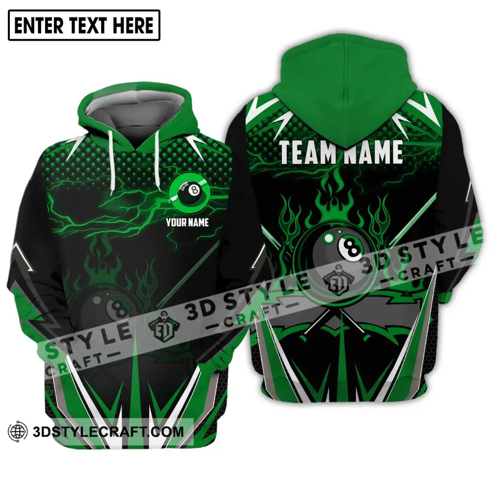 Unisex Shirt - Custom Name And Team Green Poison Billiard Hoodie / S T-Shirt