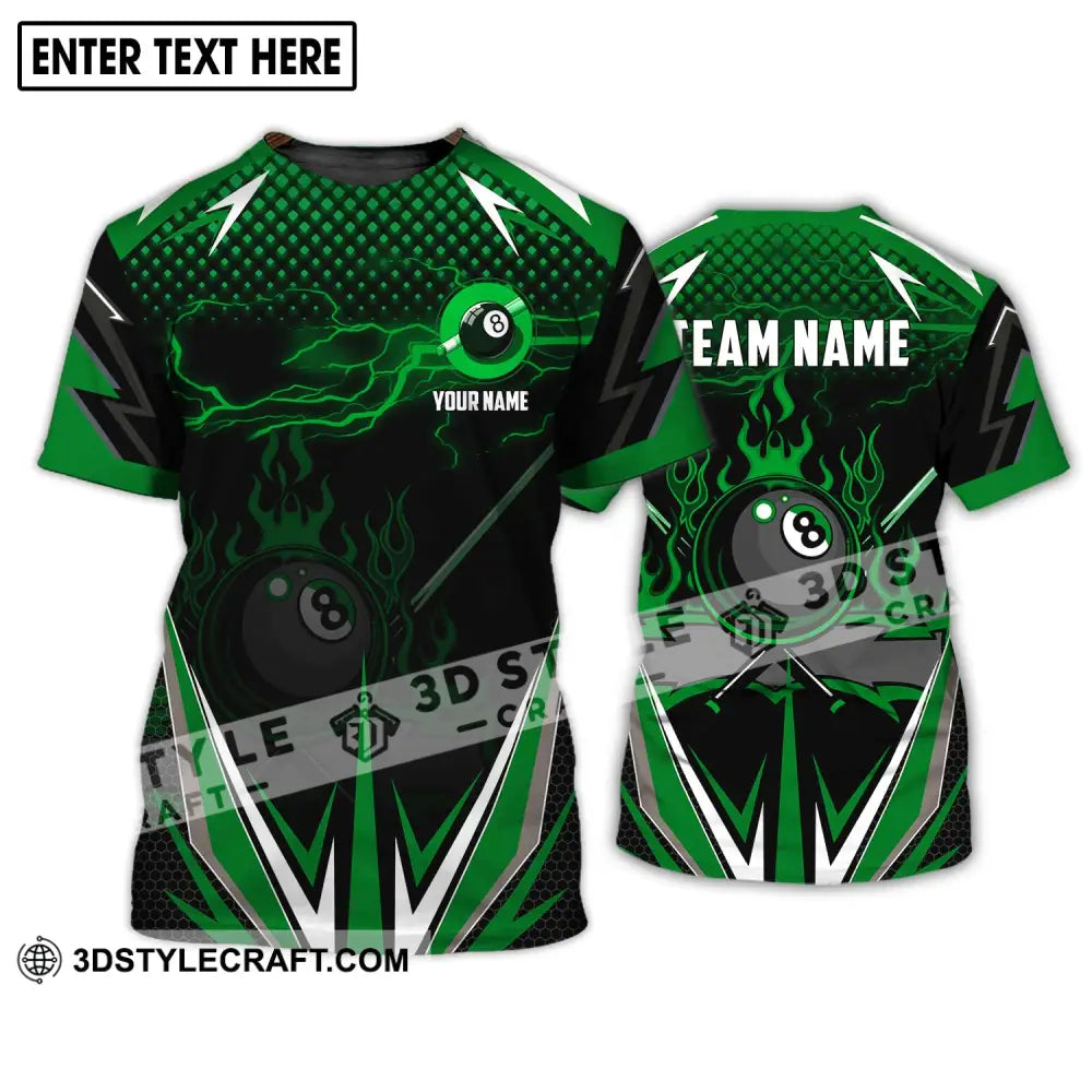 Unisex Shirt - Custom Name And Team Green Poison Billiard T-Shirt / S T-Shirt