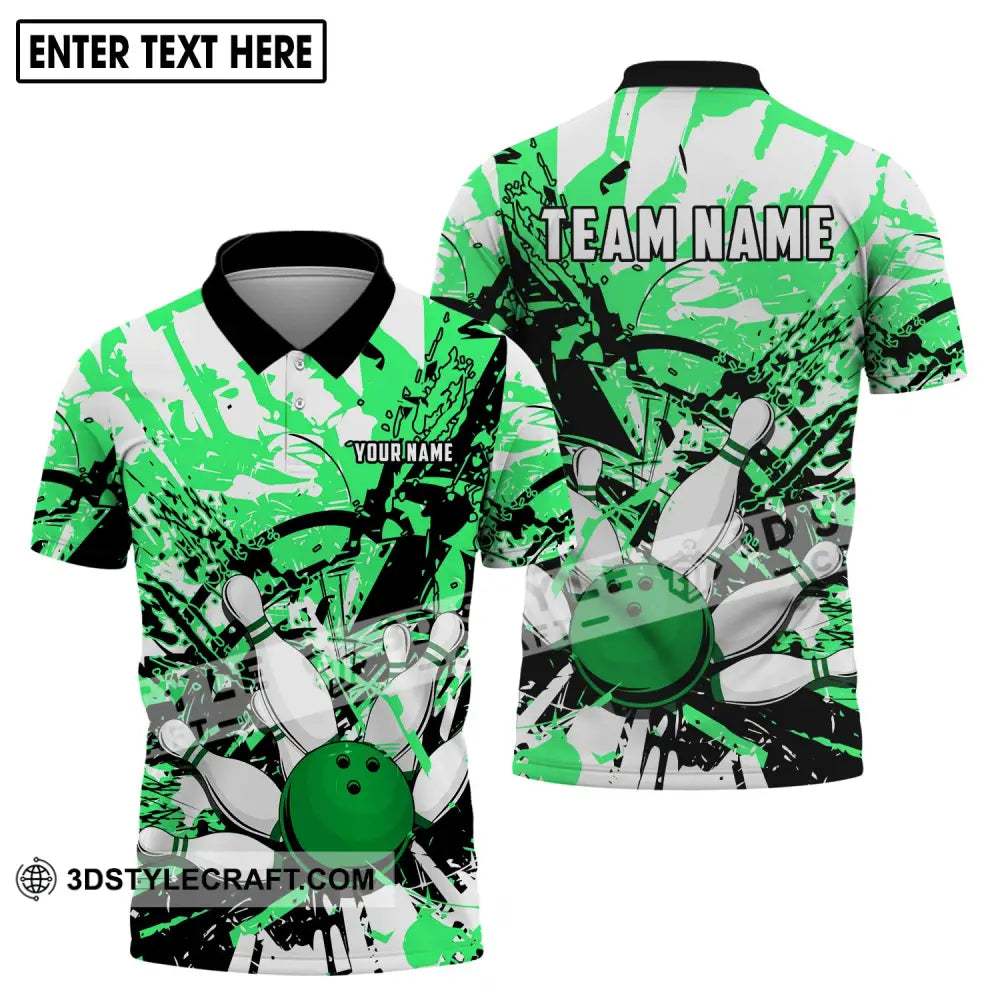 Unisex Shirt - Custom Name And Team Neon Bowling Polo / S T-Shirt