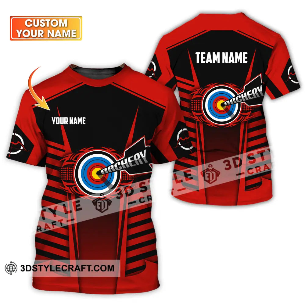 Unisex Shirt - Custom Name And Team Red Archery T-Shirt