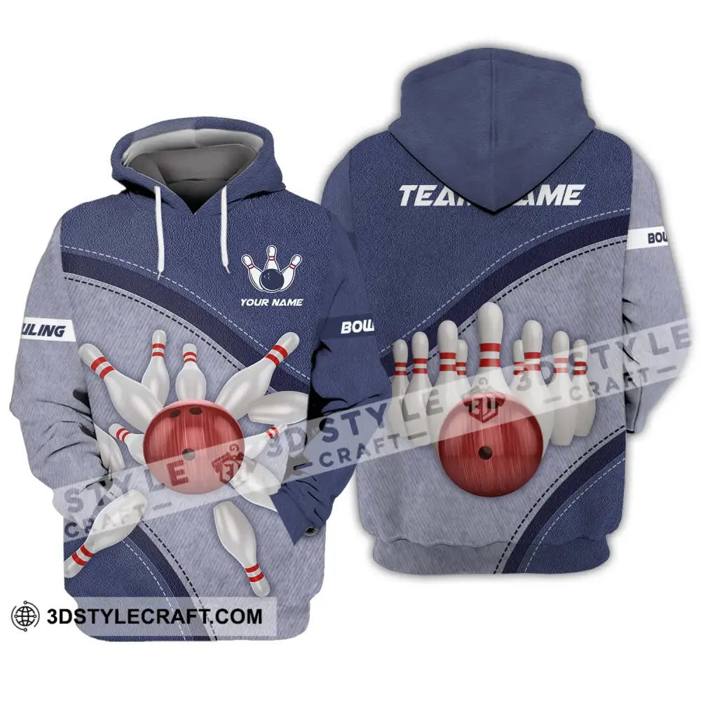 Unisex Shirt - Custom Name And Team Red Bowling Ball Hoodie / S T-Shirt