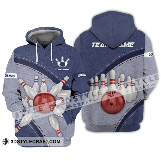 Unisex Shirt - Custom Name And Team Name Shirt, Red Bowling Ball Shirt style option 3
