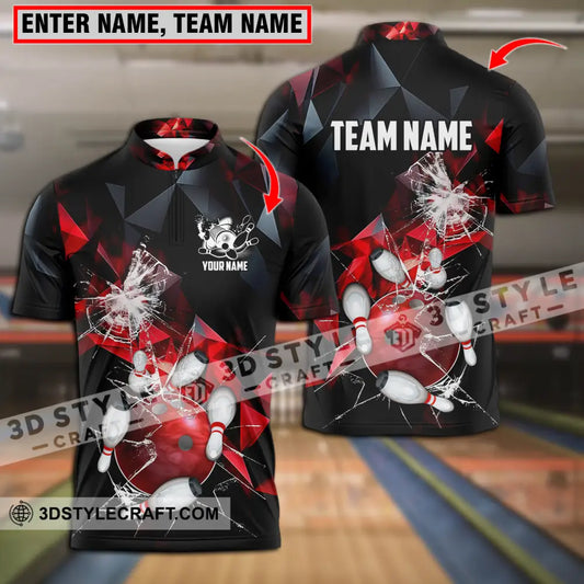 Unisex Shirt - Custom Name And Team Red Glasses Bowling T-Shirt