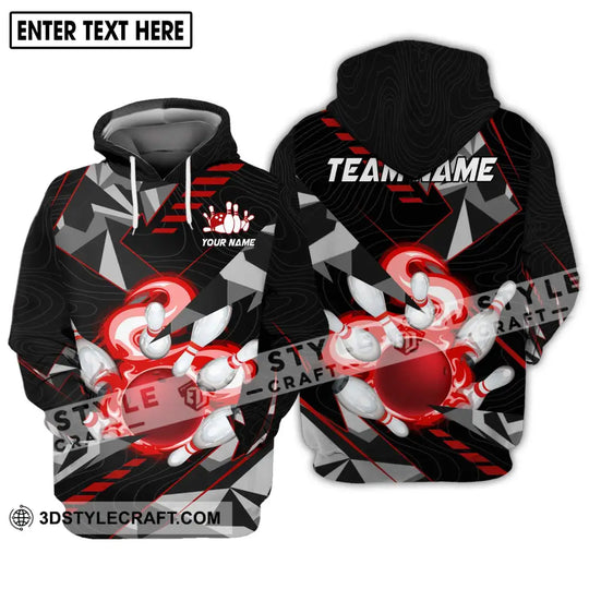 Unisex Shirt - Custom Name And Team Name Shirt, Red Smoke Bowling style option 3
