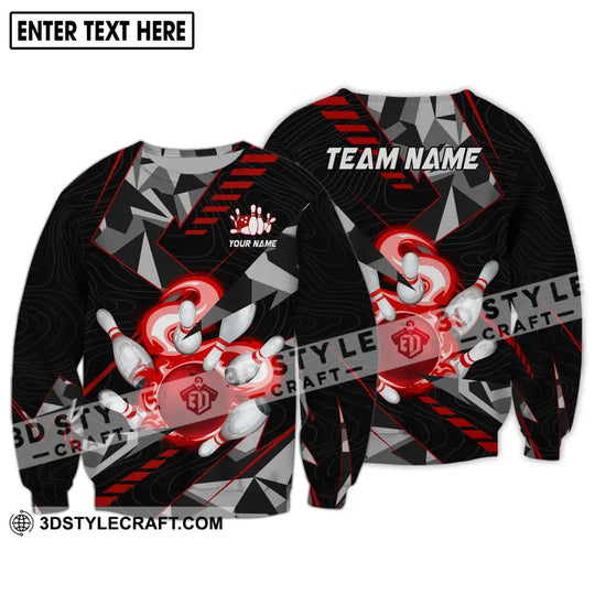 Unisex Shirt - Custom Name And Team Name Shirt, Red Smoke Bowling style option 4