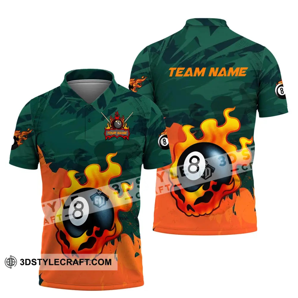 Unisex Shirt - Custom Name And Team Sport Billiard Ball No 8 Polo / S T-Shirt