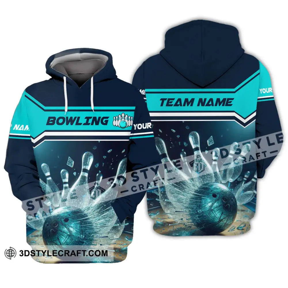 Unisex Shirt - Custom Name And Team Sport Crystal Bowling Hoodie / S T-Shirt