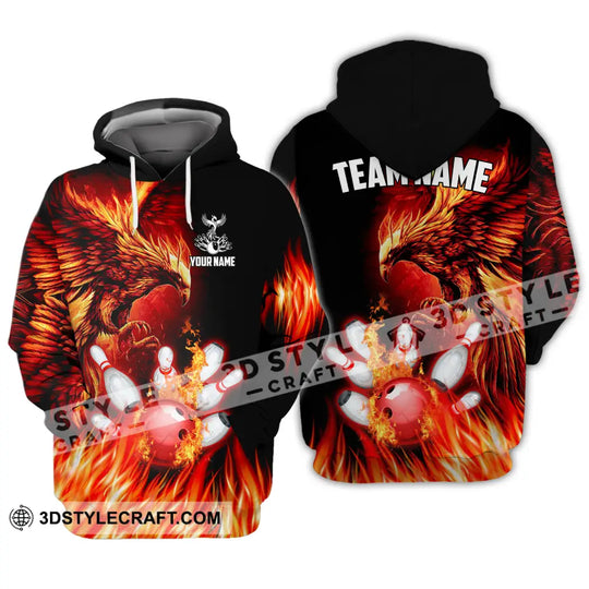 Unisex Shirt - Custom Name And Team Name Sport Shirt, Fire Eagle Bowling style option 4