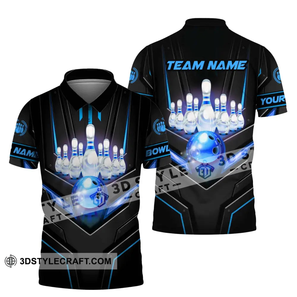 Unisex Shirt - Custom Name And Team Sport Ice Bowling Polo / S T-Shirt