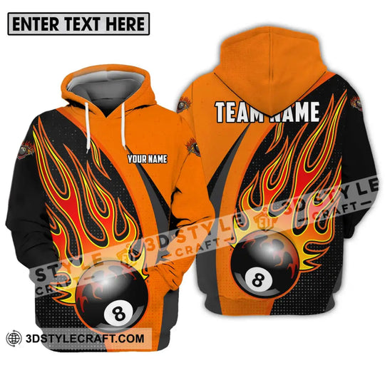 Unisex Shirt - Custom Name And Team Name Sport Shirt, Orange Billiard style option 3