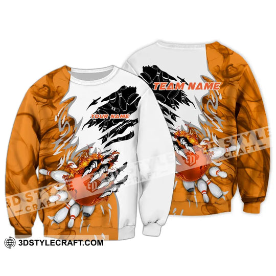 Unisex Shirt - Custom Name And Team Name Sport Shirt, Orange Bowling style option 4