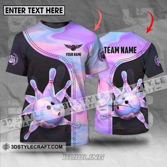 Unisex Shirt - Custom Name And Team Name Sport Shirt, Pastel Color Bowling style option 1