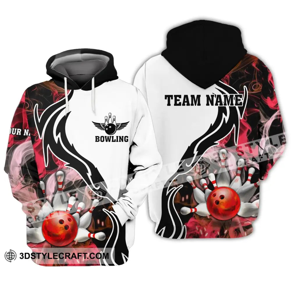 Unisex Shirt - Custom Name And Team Sport Red Bowling Hoodie / S T-Shirt