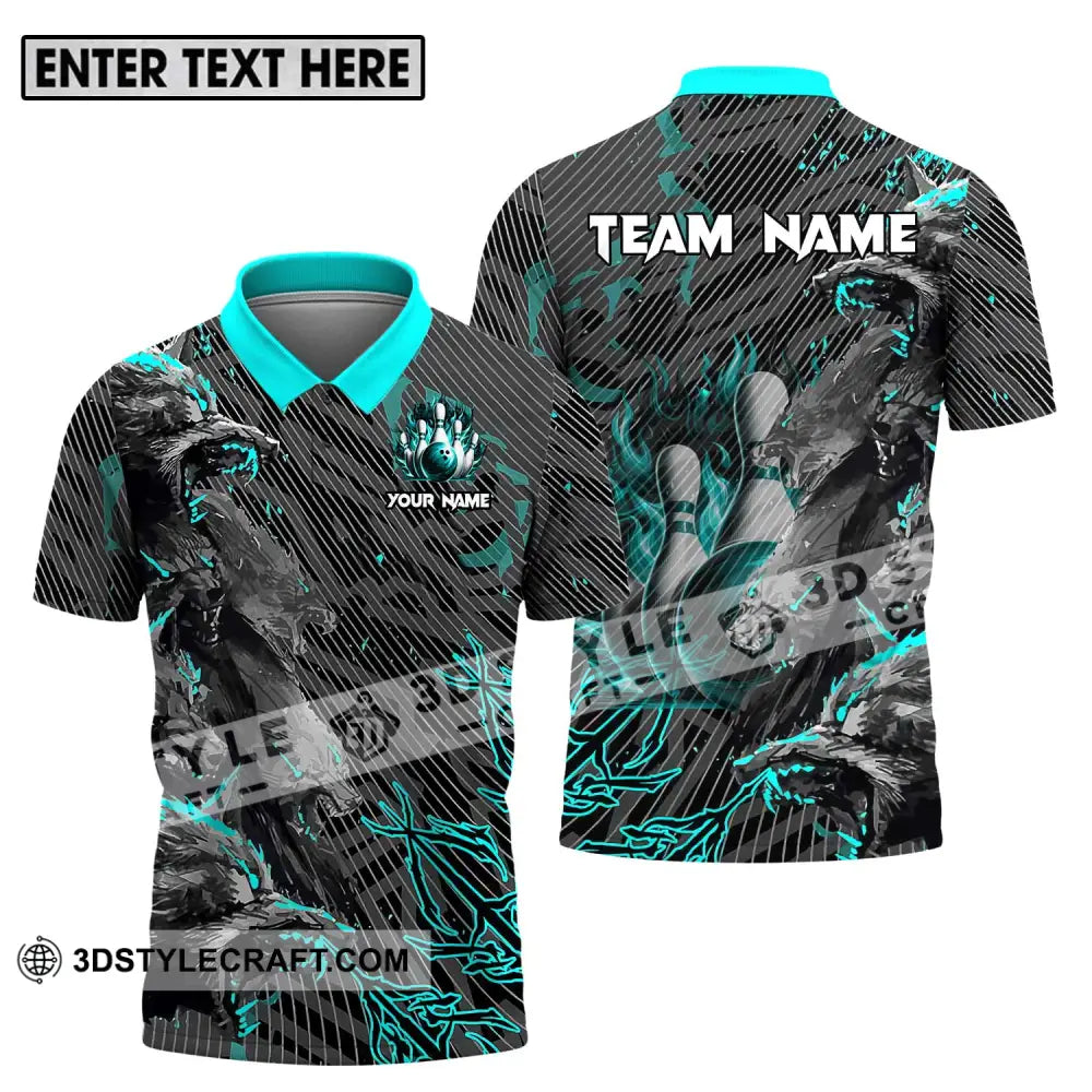 Unisex Shirt - Custom Name And Team Sport Wolves Bowling Polo / S T-Shirt