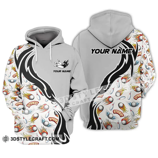 Unisex Shirt - Custom Name And Team Name Shirt, Strike Fire Bowling Ball And Pins style option 3