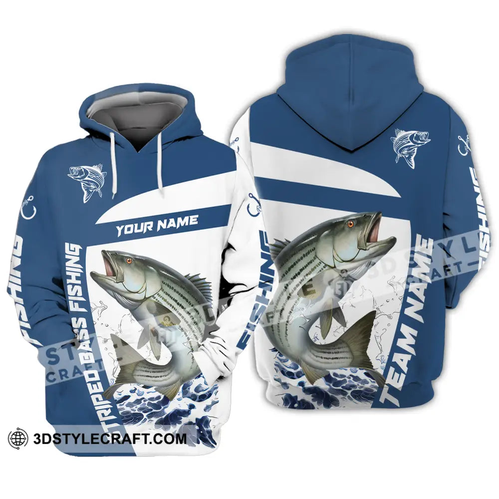 Unisex Shirt - Custom Name And Team Striped Fishing Hoodie / S T-Shirt